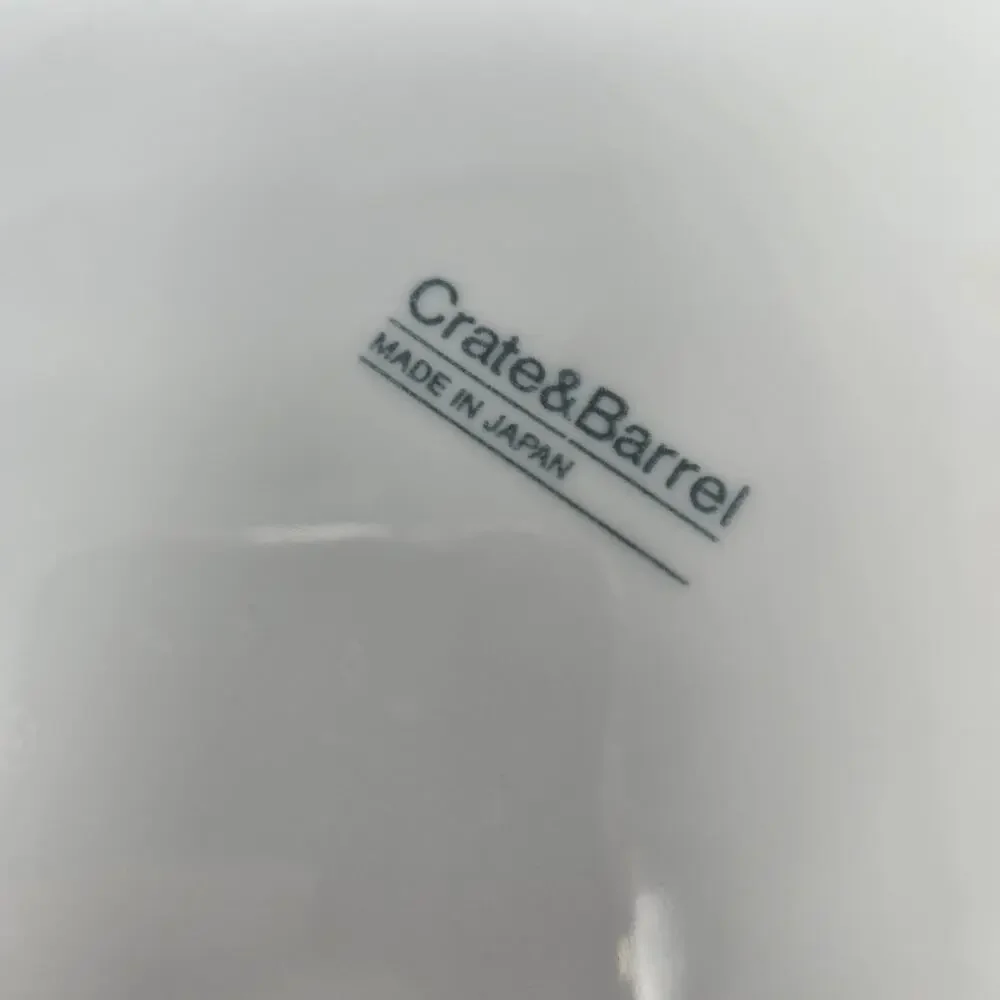 Crate and Barrel round white porcelain serving plate Made in Japan 12